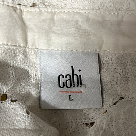 Cabi Ivory Floral Lace 3/4 Sleeves Jacket Size L - Picture 4 of 4
